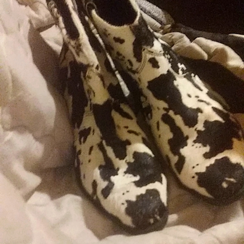 Real cowhide boots.